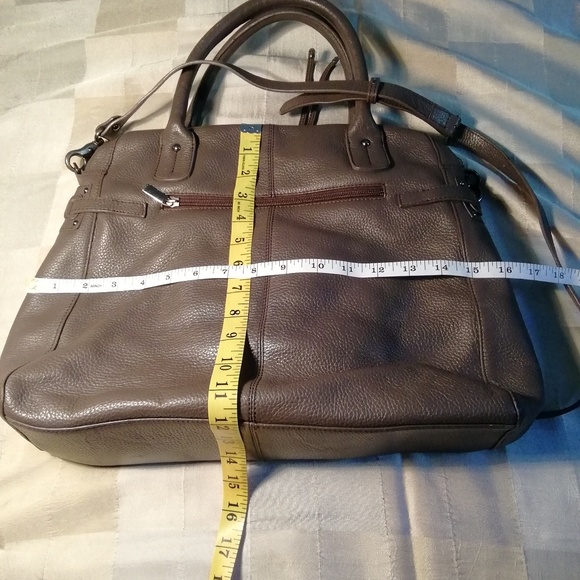 Genuine leather grey satchel handbag - Picture 6 of 7